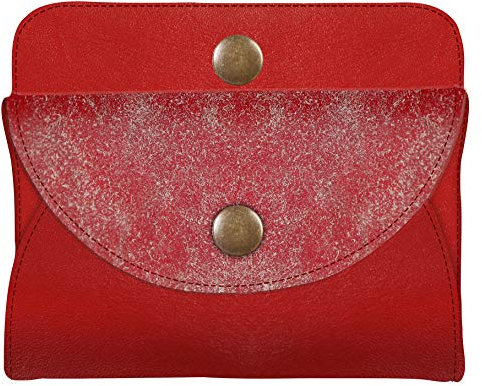 Clairefontaine 410072C Portemonnaie Ruby aus Wildleder, 11,5 x 2 x 8cm, 1 Stück, Rot glänzend