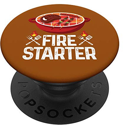 Fire Starter BBQ Chef Pit master Smoker Grill Master Barby PopSockets Grip and Stand for Phones and Tablets