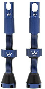 Peaty's X Chris King MK2 Tubeless Valves Presta - Tappi per rimozione chiave raggio e nucleo valvola integrati, Pneumatico per tutti le bicicletta, Compatibile con inserti, Alluminio - 42 mm, Blu Navy