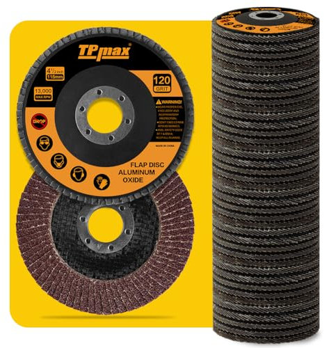 40PCS 115mm Flap Disc - 4-1/2 Inch - Sanding Grinding Wheel for Angle Grinder Type #27 - Aluminum Oxide Abrasive - Assorted 40 60 80 120 Grits