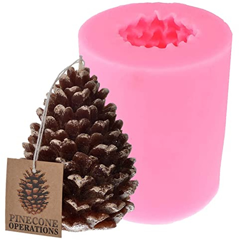 Candele Natalizie 3D, Stampo Candela Pigna, Stampo Candela in Silicone, Stampo per Candele Natalizie 3D, per Fare Xmas Candela Fai da Te, Decorazione per Torte, Fare Sapone e la Cottura, Pine Cones