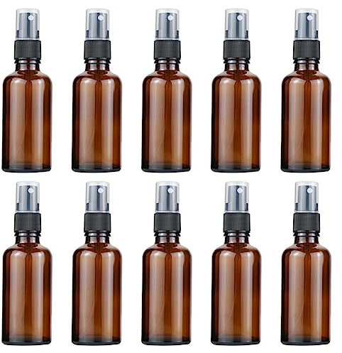 10 Stück Pipettenflasche 50ml, Glas Tropfflasche Braunglasflasche Leere Sprühflasche mit schwarzer Pipettenkappe Ätherisches Öl Flaschen Apothekerflasche für Ätherische Öl Aromatherapie Flüssigkeit