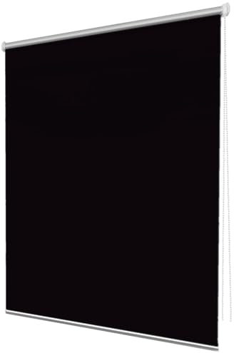 Verdunkelungsrollo Ohne Bohren 90 x 170 cm Blickdicht Sichtschutz Verdunkelung Dachfenster Rollo Höhe Stufenlos Verstellbar für Fenster und Türen, Schwarz