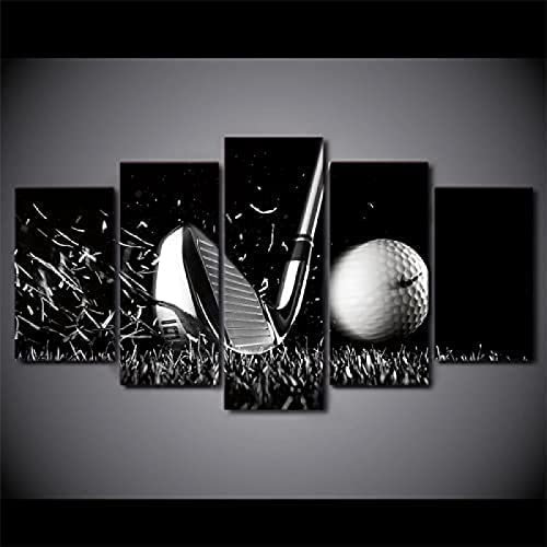 5 Teilig Leinwand Wanddeko Golf-Stillleben Poster Hd Bilder Leinwanddrucke 5 Stück Gemälde Modern Wohnzimmer Wohnkultur Geschenk Ohne Rahmen 150 X 80 Cm Schlafzimmerbürohotelwandkunstfoto