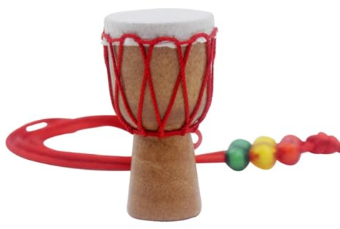 AOKWAWALIY Djembe Drum Halsketten Instrument Halsketten Mini Anhänger African Drum African Halsketten Hand Halsketten Holz Classic Drummer Hand (Zufälliger Stil)