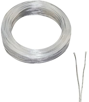 ZoZoMaiy 10M Kabel 2 Adrig Transparent Stromkabel 24AWG PVC Flexible Kabel Transparent Cable 2 Kern Elektrischer Draht Durchmesser 1,8 * 3,6mm Für Leuchten Lichtkette Elektrogeräten