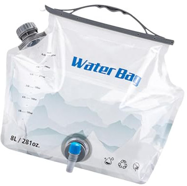 Faltbarer Wasserbeutel, Faltbarer Trinkwasserbehälter mit Zapfhahn, Große Kapazität 8L Faltbarer Wasserbehälterbeutel Wasserbeutel Krug mit Zapfhahn für Outdoor