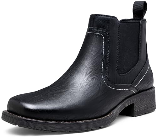 Jousen Mens Chelsea Boots Casual Slip On Boots for Men 8421 Black 11.5