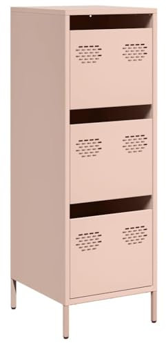 vidaXL Credenza Rosa 39x35x103,5 cm in Acciaio, libreria, libreria Moderna, mobiletto Contenitore scaffale per Libri, scaffale e mobiletto per Libri