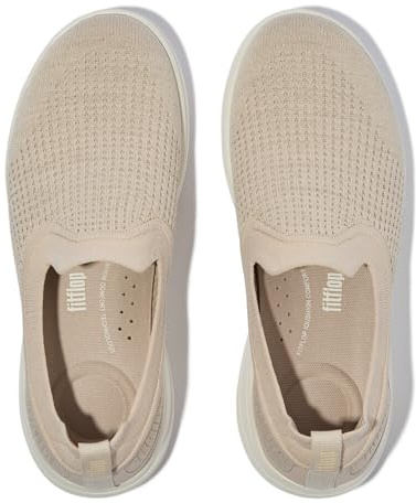 Fitflop Sneaker da Donna Super-q Knit Slip-on, Pietra Beige Platino, 39 EU