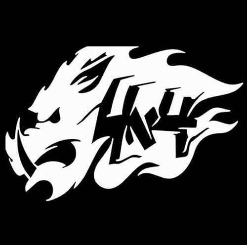CHSLO Autoaufkleber 14 * 9,2 CM 4x4 Wildschwein Totem Reißzähne Schwein Jagd Auto Aufkleber Aufkleber personalisierte Autozubehör Cartoon Motorrad Aufkleber
