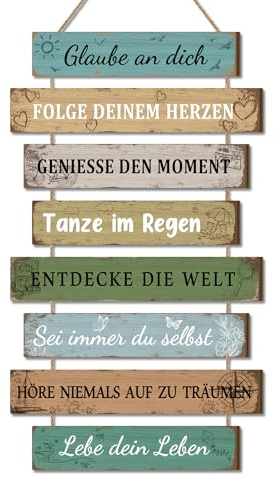 CHDITB Insirierende Wanddeko Wandbild,Bilder mit Sprüchen,Motivierende Familienregeln Lebenseinstellung,Schild Familie,Jugendweihe Deko Mädchen Jungen,Glaube an Dich,Familienschild Mit Sprüchen