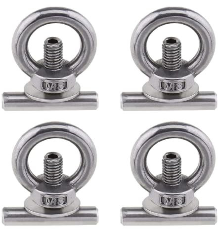 4pcs Heben von Augenmuttern 304 Edelstahl M8 Augenmutter T-Screw Ringe weibliche Gewinde-Hardware-Verschlussmuttern für V VV T5 T6 Campervan Caravan Yacht