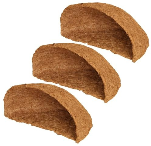 OnIUeZky 3pcs Demi-Rond Remplacement de Noix de revêtement Noix dégradable Panier Pendaison Suspension Naturel et pavillon Jardin pour Plante jar.