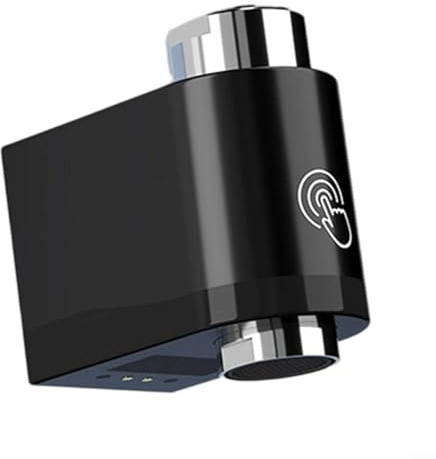 Smart Dual Sensing Infrarot Wassersparer Wasserhahn-Adapter mit unteren Seitensensoren für Badezimmer Küche Spüle IPX6 wasserdichte Temperaturregelung (schwarz)