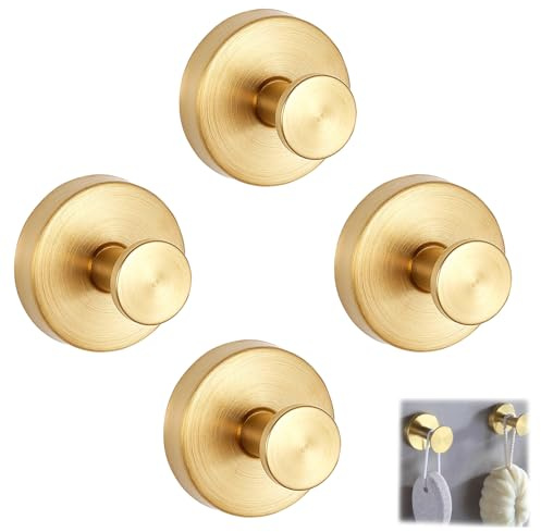 PTHDEW Lot de 4 crochets à ventouse extra puissants en acier inoxydable - Porte-serviettes sans perçage - Crochets à ventouse sous vide pour mur - Pour salle de bain, cuisine, fenêtres lisses et mur