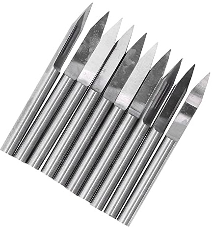 Walfront Bit di Incisione a V Bitto del Router, Taglierina CNC in Acciaio Tungsteno Ad Alta Durezza, per Progetti in Legno, Acrilico e Plastica (0,2 mm)