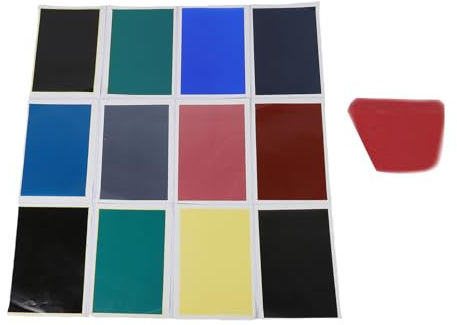 Alomejor Papier de Couleur de Marquage de Gravure Polyvalent et Précis pour Graveur de Diode CO2 Verre Métal Céramique Bricolage Artisanat, 12 Pièces Papier de Marquage de Gravure pour Artistes et