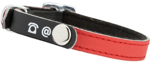 Bobby - Reflektierendes Katzenhalsband, Kunstleder, personalisierbar mit Adresse, Anti-Choke, Verstellbar, Rot - 30 x 1 cm