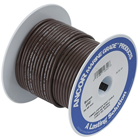 Ancor 102250 Marine Grade Electrical Primary Tinned Copper Boat Wiring (16-Gauge, Brown, 500-Feet)