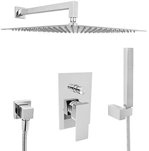 Welfenstein Unterputz Set komplett 75ES-40 Regenbrause Edelstahl 40x40cm Duschkopf eckig Montage-Box