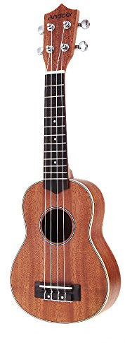 Andoer Hawaiianische Ukulele mit 4 Saiteninstrumenten und Sopranbrücke 21 Zoll