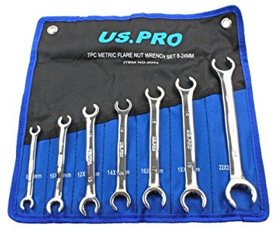 US PRO 7pc Brake Flare Nut Spanners Wrench Set 8-24mm B2044