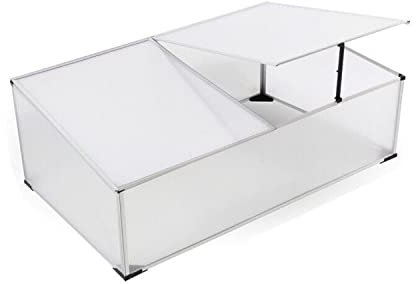 Mojawo Profi - Frühbeet mit Alurahmen - 120X80X30/40CM - aus Polycarbonat - Gewächshaus aus Aluminium - Frühbeetkasten - Treibhaus