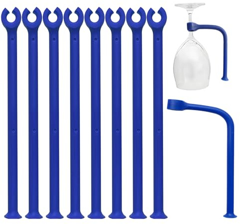 YouU Weinglashalter, Einstellen Silikon Weinglas Geschirrspüler Becherhalter Weingläser Halter Wein Champagner Cup Hangers Rack Halter mit Schrauben Safer Stemware Saver-Blau (Blau / 8 Stk)