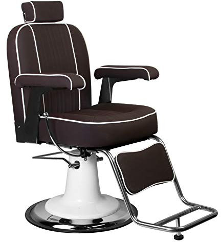 Activeshp Amadeo Friseurstuhl Friseursessel Barberstuhl Bedienungsstuhl Friseureinrichtung Braun | 360 Grad drehbar | höhenverstellbar mit hydraulikpumpen |