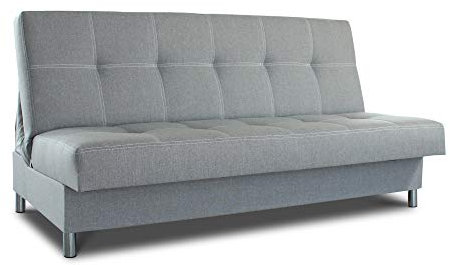 Schlafsofa Bella mit Schlaffunktion - 3 Sitzer Sofa, Couch mit Bettkasten, Bettsofa, Schlafsofa, Polstersofa, Couchgarnitur (Grau (Inari 91))