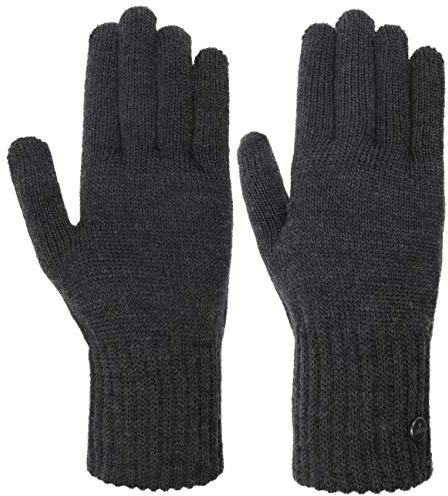 Lierys Guantes de punto con dedos merino unicolor Hecho en Italia Hombre Otono Invierno