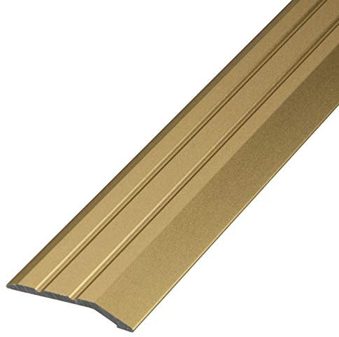 Gedotec Übergangsleiste höhenausgleich Gold selbstklebend | 1Stück Abschlussprofil Alu 2000 mm | Dehnungsfugenprofil Boden-Leiste höhen-ausgleich 2-5mm | Übergangsschiene ohne bohren, 200 cm (2m)