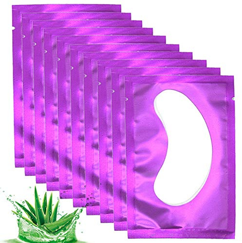 50 Pair Under Eye Pads, Eyelash Extension Lint Free Gel Patches for Beauty Salon False Eyelash Extensions Grafting (purple)