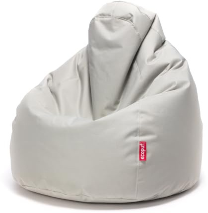 Ecopuf Fuzzy | Puff Poltrona Sacco - da Interno e Esterno - A Antistrappo Antimacchia - Imbottitura Polistirolo A Doppia Zip - Dim 80x110cm