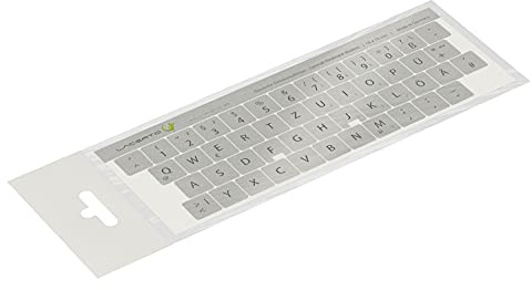 Lacerto® | 15x15mm Deutsche Aufkleber für PC/Laptop & Notebook Tastaturen mit mattem kratzfestem Laminat, Germany Keyboard Stickers QWERTZ | Farbe: Silber