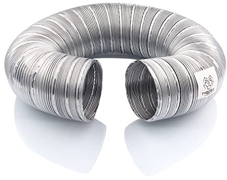 TYGERIX® Tubo Flessibile in Alluminio Diametro 70 mm | Pieghevole e Allungabile fino a 1,2 metri | Resiste fino a 250°C | Maggiore Spessore e Resistenza alla Corrosione e all'Usura | Certificato
