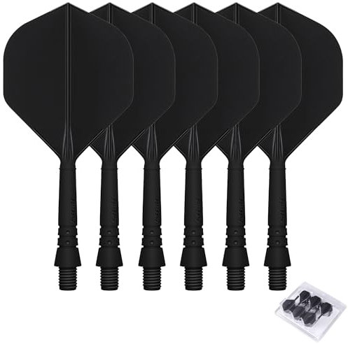 CyeeLife Dart Schäfte und Flights aus einem Stück,2BA Dartpfeile Zubehör Schwarz CF02