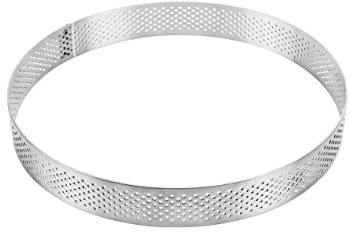 Uyauld Stainless Steel Perforated Tart Ring, 6 inch Heat-Resistant Cake Mold Ring, 15CM Nonstick Pastry Dessert Utensil, Circle Baking Tool for French Fruit Tarte, Round (15cm/6 inch)