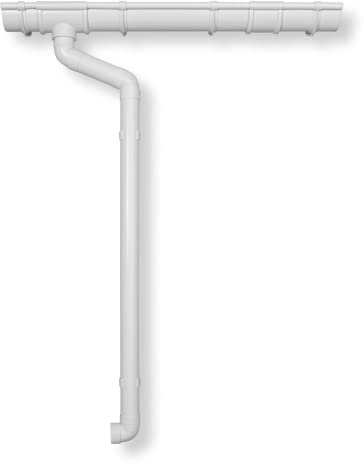 Dachrinnen Set | Flachdach Pultdach (1-Seite) bis 500cm | Kunststoff RG100 DN60 in 3 Farben | Regenrinnen Komplettset | Braun Weiss Anthrazit (Weiss)