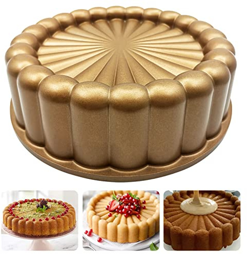 WBJKZJD Charlotte Cake Mold, 9 Inch Cake Pan Aluminium Kitchen Accessories Decoration Christmas Wedding Valentine’s 3D Charlotte Cake Pan (Flower Shape)