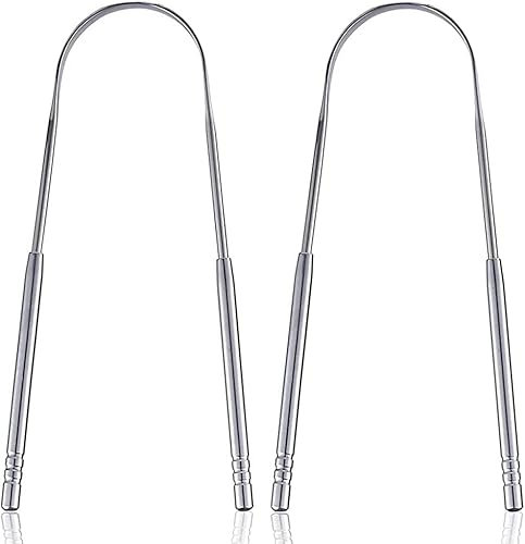 NASHnal Tongue Scraper with Case Travel (2 Pack), Bad Breath Treatment Tongue Scrapers for Adults, Medical Grade,100% Stainless Steel for Oral Care, Easy to Use Tongue Cleaner for Hygiene