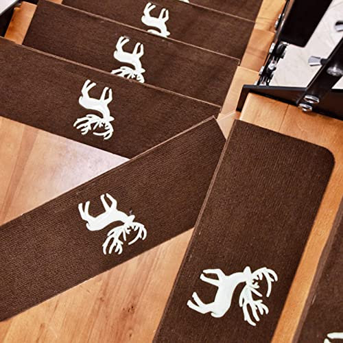 Teppich Treppenstufen Matten Stufenmatten Innen Treppenteppich , Teppichfliesen Selbstklebend Antirutschmatte Treppe schoner ,Rutschschutz Stufenschutz Innenbereich für Kinder Ältere und Hunde ( Color
