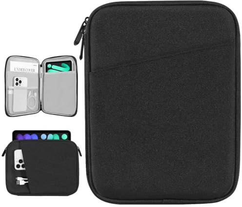 Dadanism 8-9 Pouces Tablette Housse Pochette Compatible avec iPad Mini 7/6 8,3 2024/2021, iPad Mini 5/4/3/2/1 7,9, Galaxy Tab A7 Lite 8,7/Tab A 8,0, Tab M8 (4/3/2) 8, Tab M9 9 2023, Noir