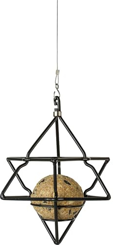 Wildlife Garden WG3329 Meisenknödelspender Stern Schwarz Suet Ball - Vogelfutterstation aus Metall
