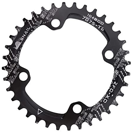 WANGZEYU Kettenblatt Kettenblatt 104BCD rund 32 34 36 38 40 42T 44 46 Zähne schmal breit Ultraleicht MTB Mountainbike 104 BCD Kettenblatt FahrradkettenbläTter (Größe : 38T, Color : Noir)