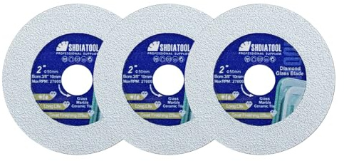 SHDIATOOL Diamant-Glas-Trennscheibe 50mm Sägeblatt, Ultradünne Trennscheibe für Fliese Keramik Porzellan Marmor 50mm(3 von Pack)