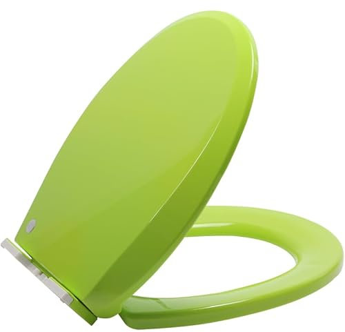 Giural Abattant WC avec Frein De Chute Forme O, Cuvette Toilette en PP, Couvercle De Lunette WC Antibactérien De Conception Ergonomique, Abattants WC,Vert
