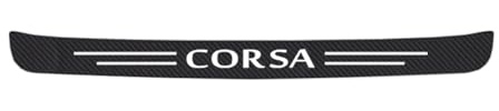 Car Carbon Fiber Rear Bumper Protector Strip for Opel Vectra Vauxhall Vivaro meriva Insignia Crossland X Corsa Astra Antara，Auto Rear Trunk Door Sill Guard Sticker Plate,Corsa