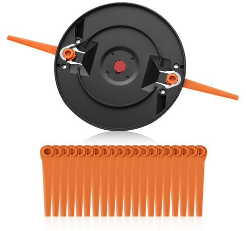【Upgrade 】Doppelklinge Messerteller Kompatibel für Gardena Artikel 9876, 9878, 14700, 14701, Rasentrimmer Ersatzmesserteller Zubehör,20 Stück Klingen